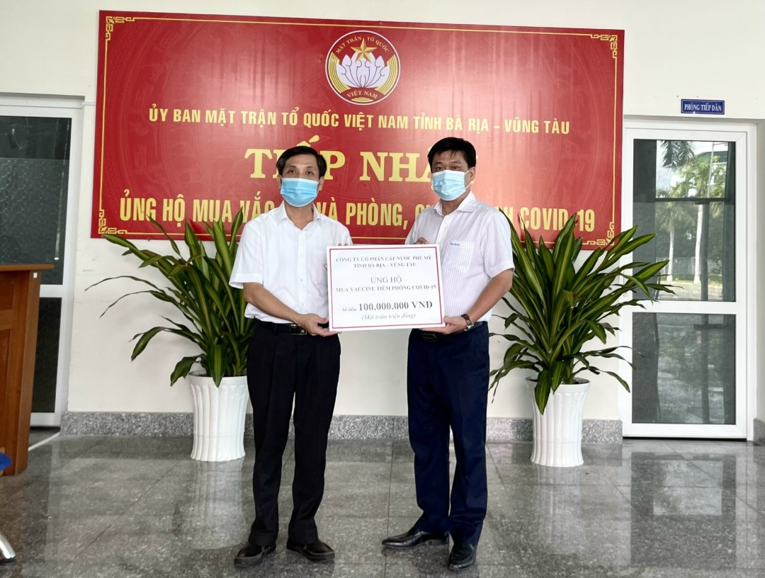 PhuMy Wasuco ủng hộ Quỹ mua vaccine và phòng chống dịch COVID-19